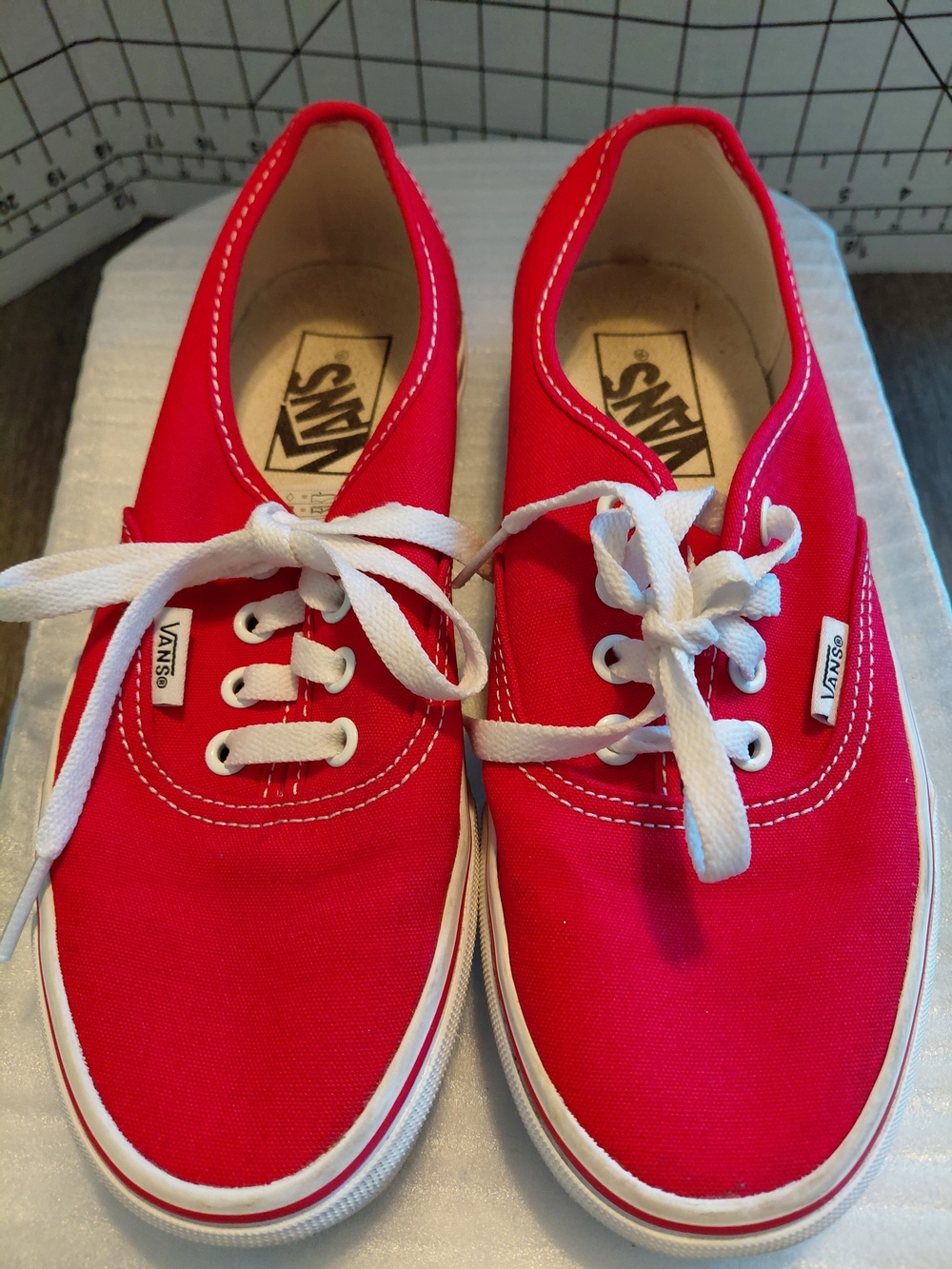 Vans Authentic Low Top Sneakers in Bright Red